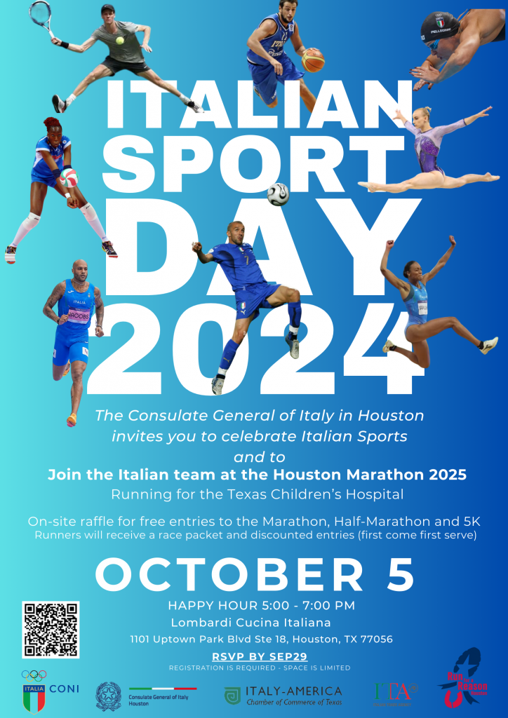ITALIAN SPORT DAY | OCT 5 2024 – Consolato Generale d'Italia Houston